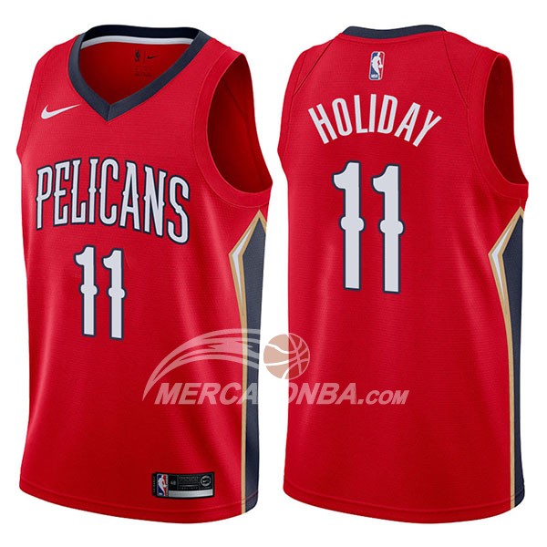 Maglia NBA New Orleans Pelicans Jrue Holiday Statement 2017-18 Rosso